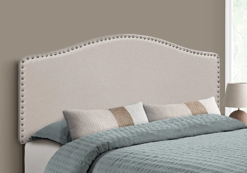 Monarch Bed - Queen Size/Beige Linen Headboard Only