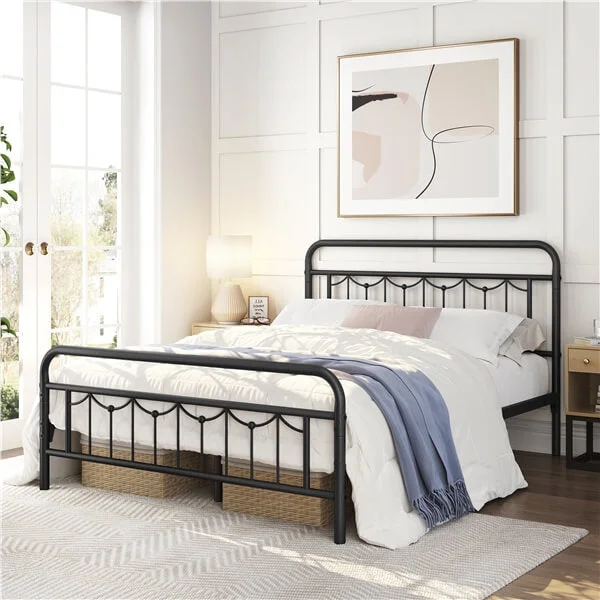 Yaheetech Metal Bed Frame with Headboard and Footboard