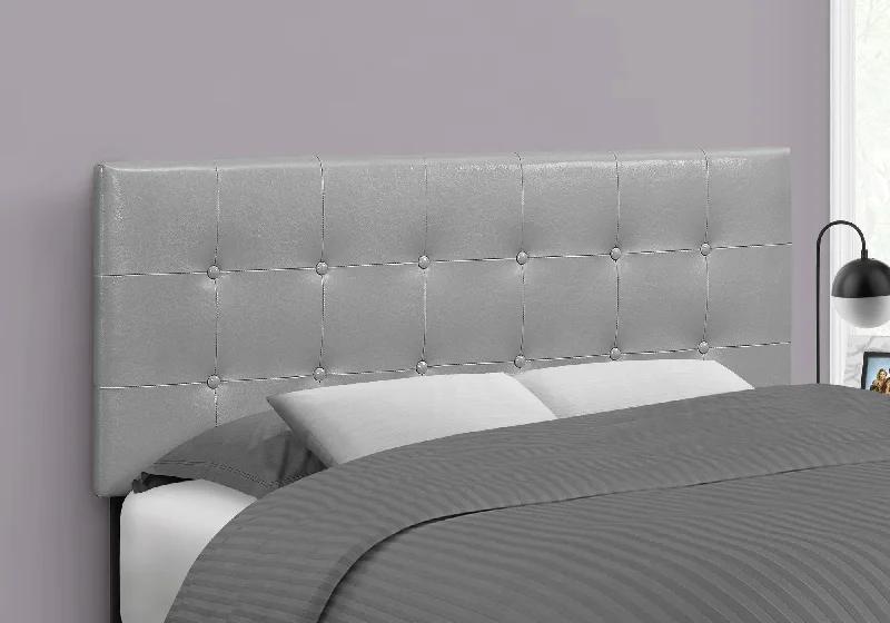 Monarch Bed - Full Size/Grey Leather-Look Headboard Only