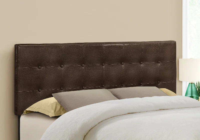 Monarch Bed - Queen Size/Brown Leather-Look Headboard Only