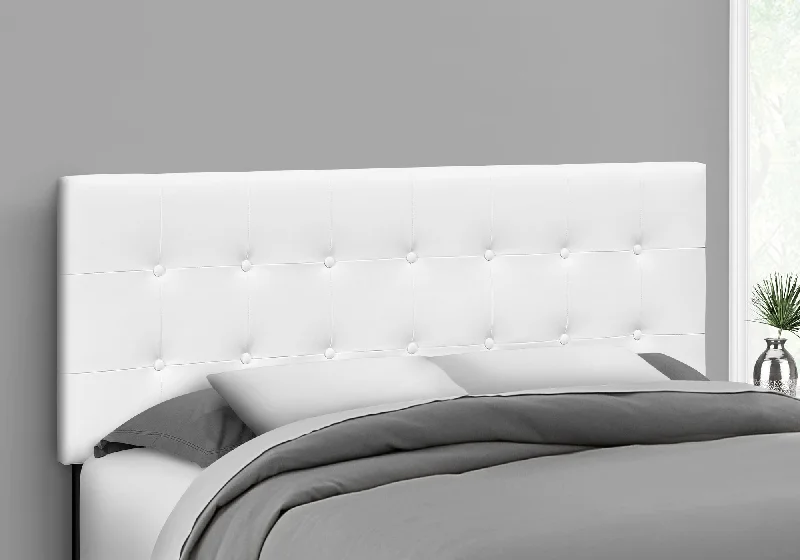 Monarch Bed - Queen Size/White Leather-Look Headboard Only