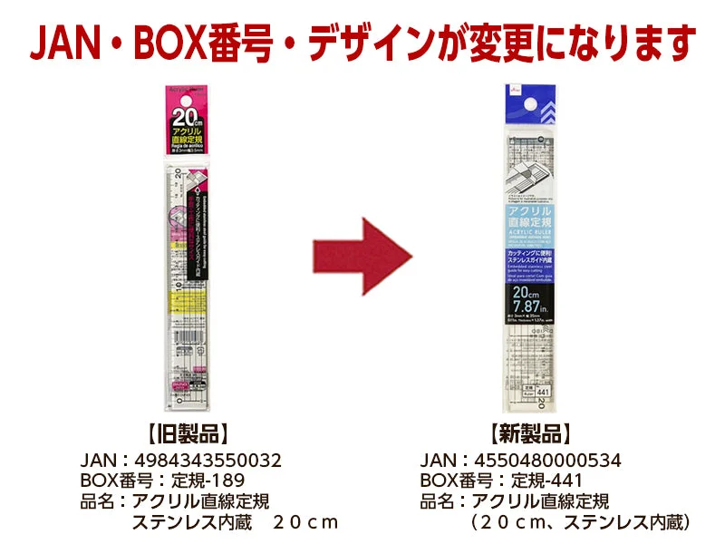 Acrylic Ruler 7.87in Embedded Stainless Steel