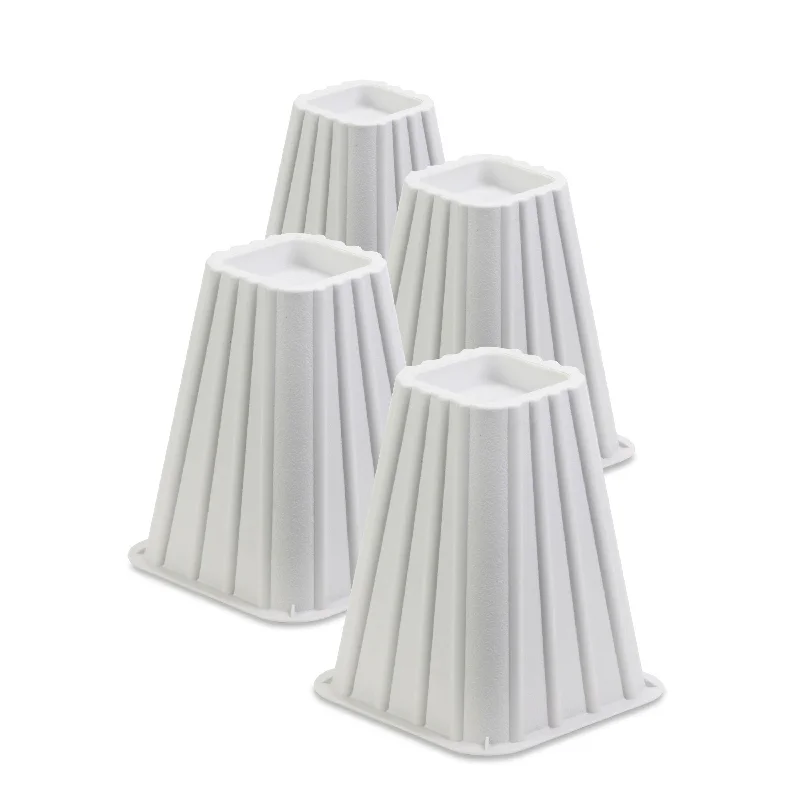 White 8-Inch Square Bed Risers (Set of 4)