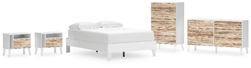 Piperton Full Platform Bed with Dresser, Chest and 2 Nightstands in White