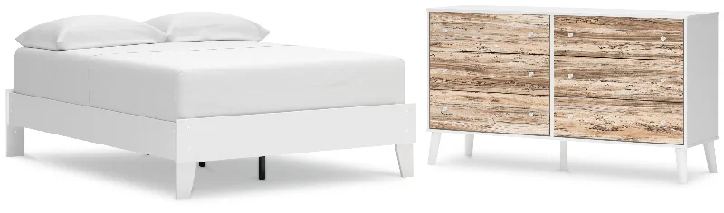 Piperton Full Platform Bed with Dresser in White