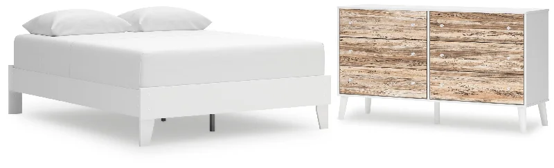 Piperton Queen Platform Bed with Dresser in White