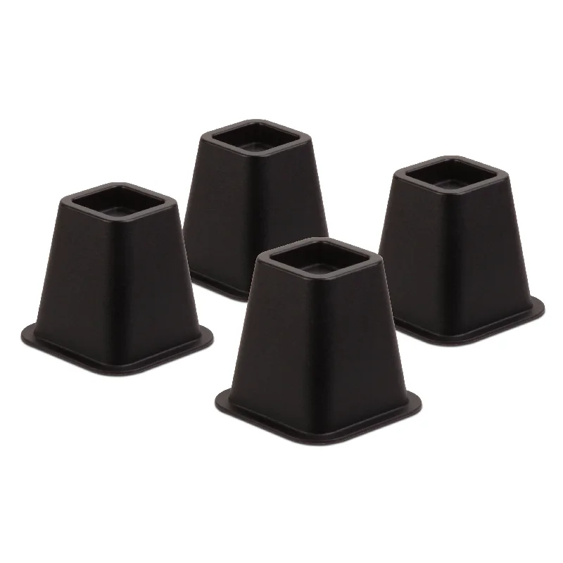 Black Square Bed Risers (Set of 4)