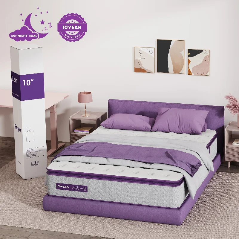 10-inch Memory Foam with Innerspring Hybrid Mattress,Pillow Top Mattress