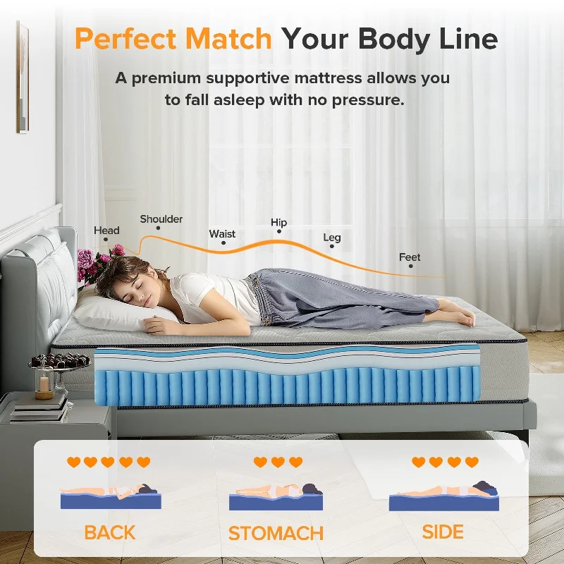 Babo Care 10 in. Medium Firm Gel-infused Memory Foam Hybrid Mattress Cooling and Breathable with CertiPUR-US, SGS and OEKO-TEX