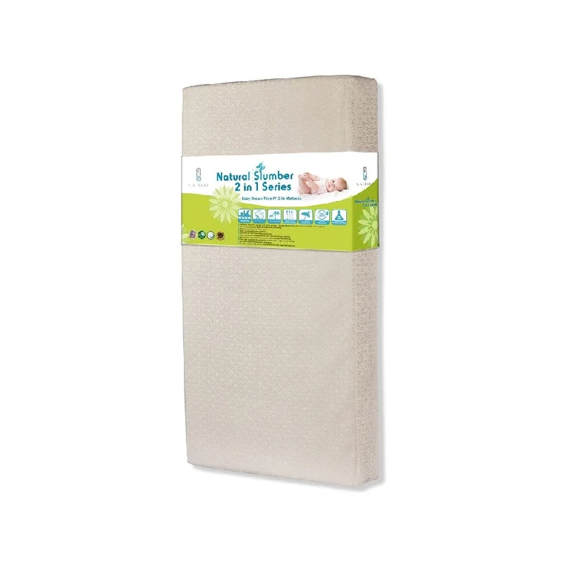 Baby Dream Time IV 2 in I Crib Mattress with Organic Cotton Layer and Seamless Edge