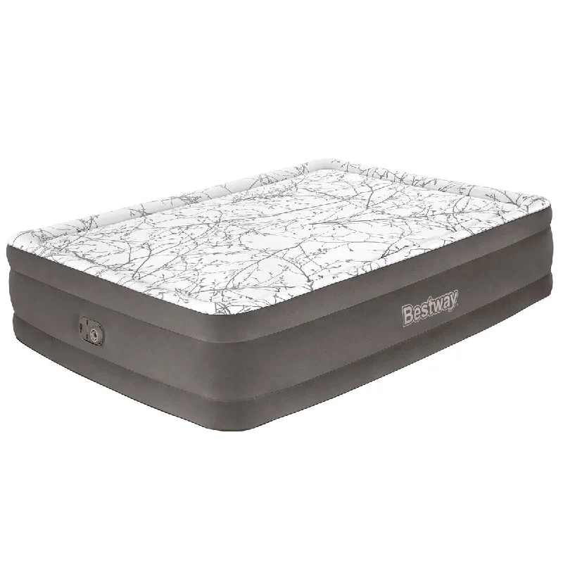 Bestway Tritech Cushify Top Air Mattress Queen 18" with Built-in AC Pump and Antimicrobial Coating