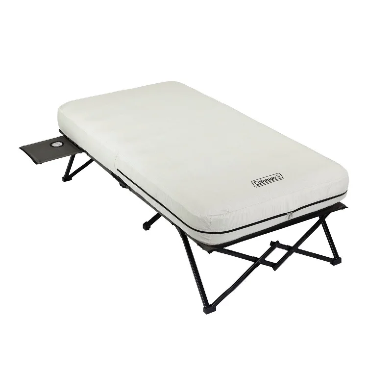 Camping Cot with Side Tables, Air Mattress & Battery Pump, Twin