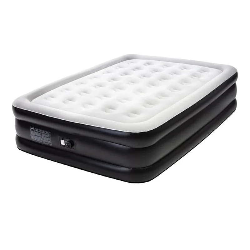 Flocking Inflatable PVC 18" Air Beds Mattresses，Queen