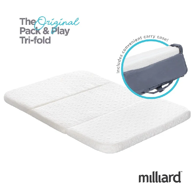 Milliard Pack and Play / Playard / Mattress, Conveniently Folds Into Bonus Carry Bag