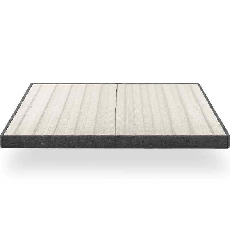 Priage by ZINUS Upholstered Metal and Wood Box Spring, 4 Inch Mattress Foundation