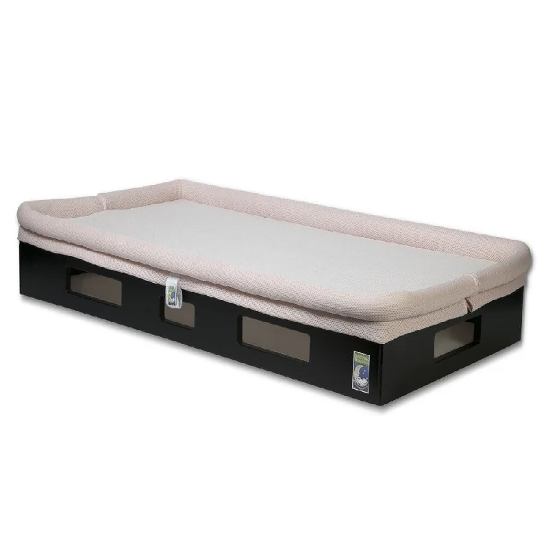 SafeSleep Breathable Pink Crib Mattress and Espresso Base