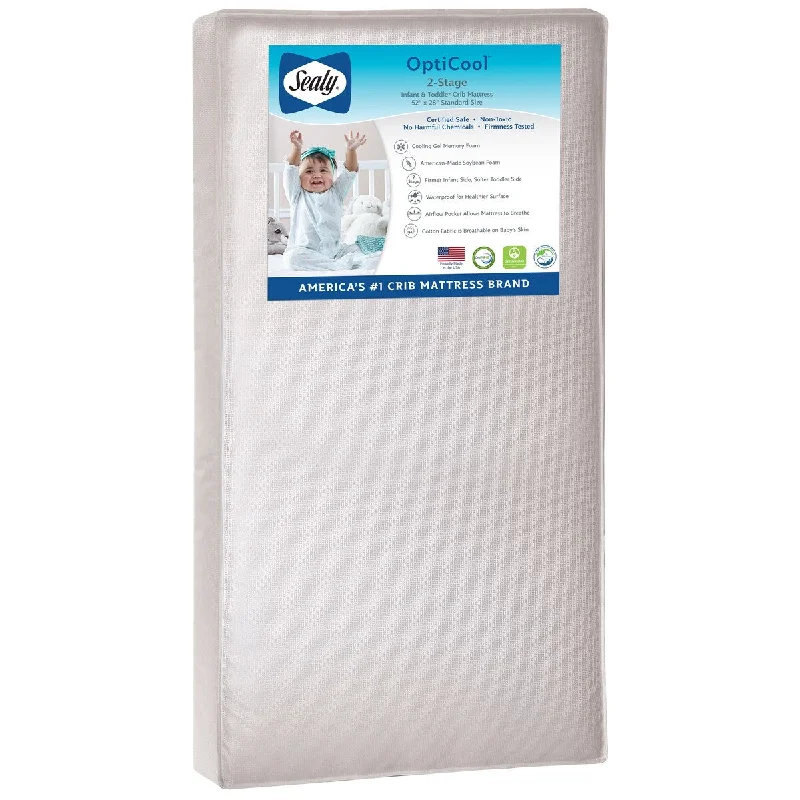 Sealy OptiCool 2-Stage Crib and Toddler Mattress - Silver