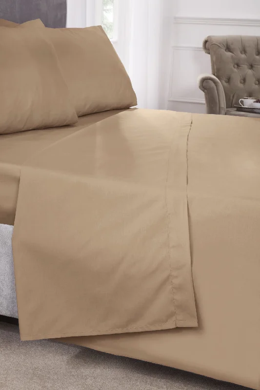 180 Thread Count Percale Pillowcase (Pair) in Coffee