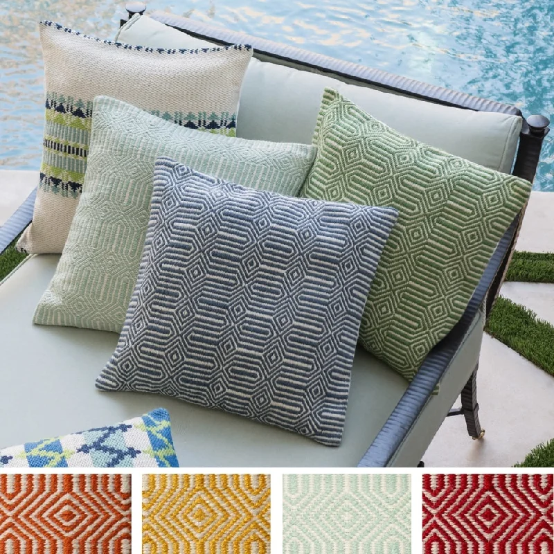 22-inch Indoor/Outdoor Geometric Throw Pillow OR Cover