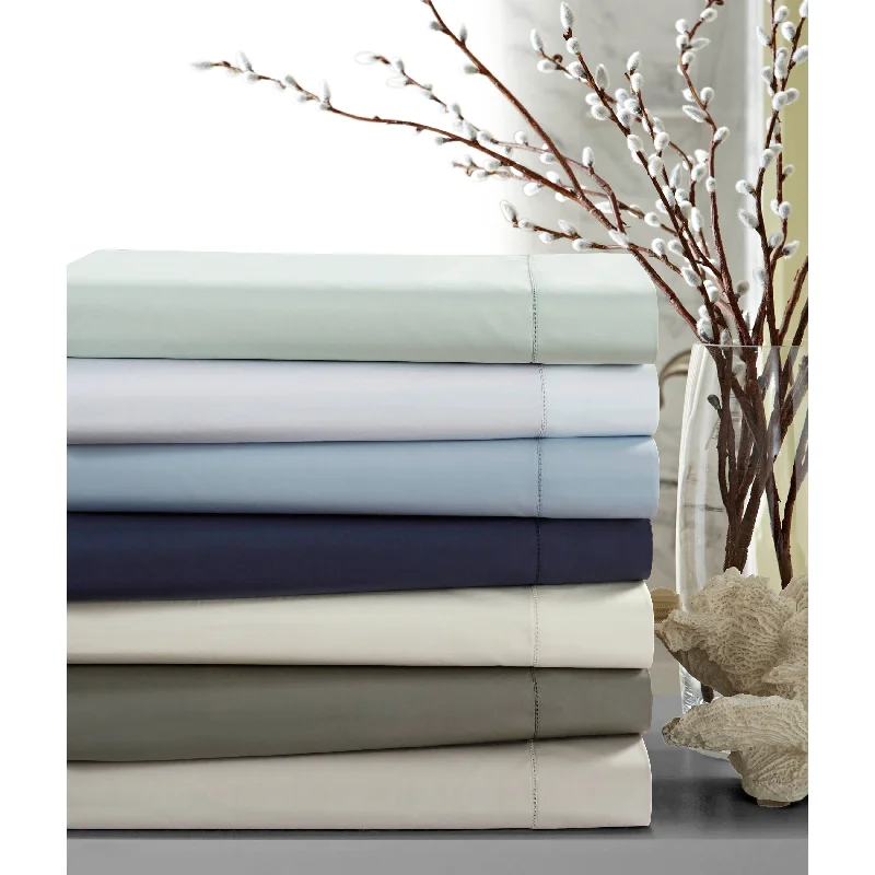 500 Thread Count Cotton Percale Solid Pillowcases (Pair of 2)