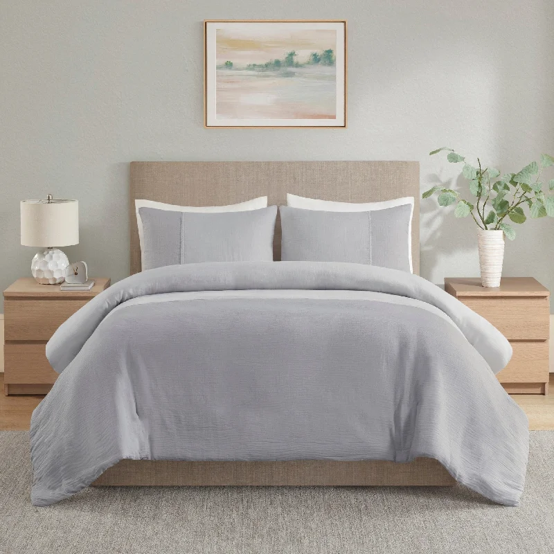 Beautyrest Miro 3 Piece Gauze Oversized Duvet Cover Set (Insert Excluded)