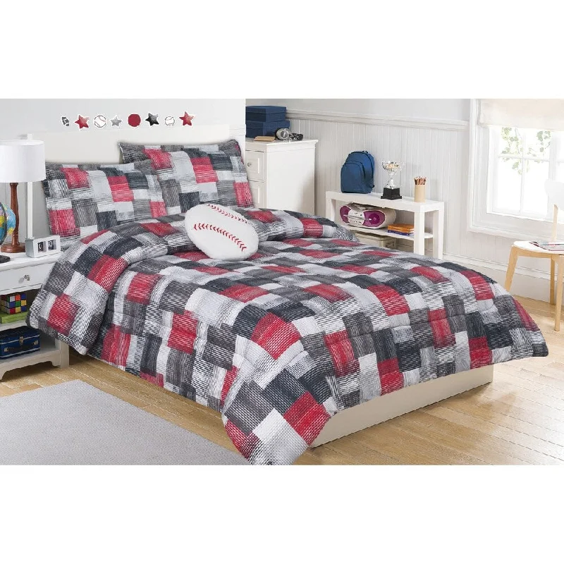 Brandon Plaid Mini Comforter Set with Decorative Pillow