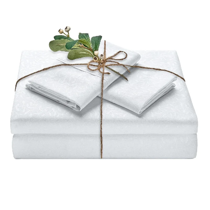 Chanasya Botanical Vine Embossed Ultra Soft Microfiber Sheet Set