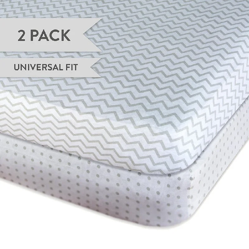 Crib Sheet Set Jersey Cotton 2 Pack - Grey