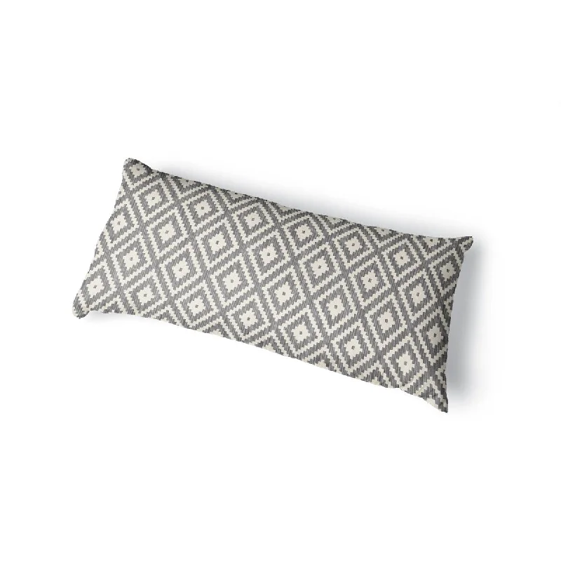 DIAMOND SMOKE Body Pillow By Kavka Designs - Grey, Ivory