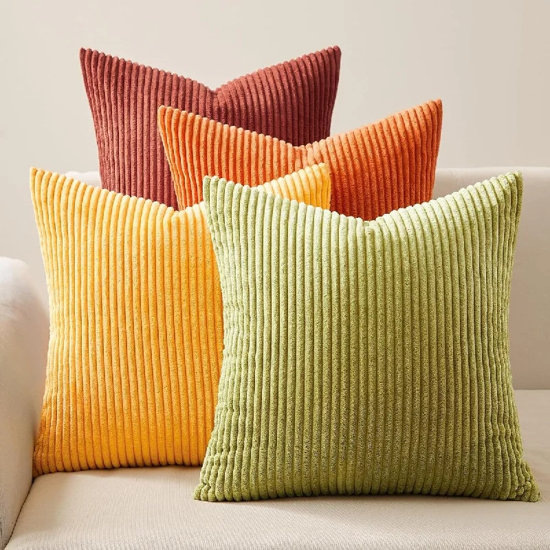 Fall Burnt Orange Decorative Throw Pillows Covers Set of 4 Gradient