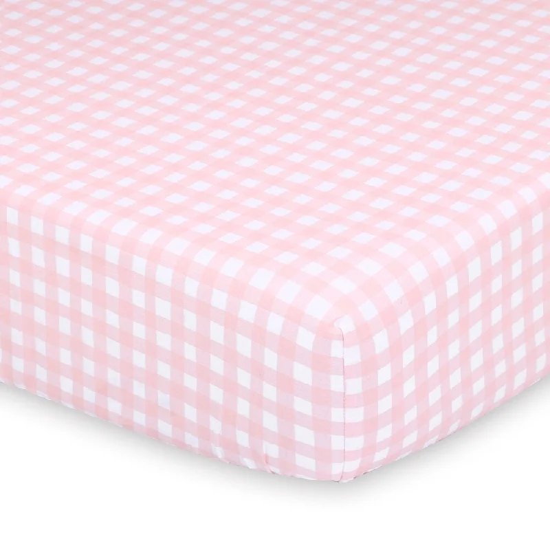 Farmhouse Pink Check Fitted Sheet by The Peanutshell.