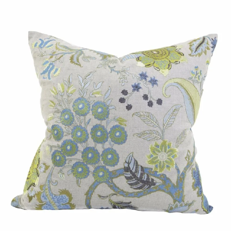 Flor Embroidery Pillow Natural