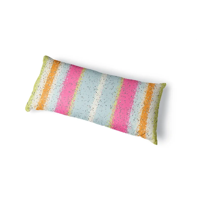 GLITCH PINK Body Pillow By Kavka Designs - Pink, Blue, Orange