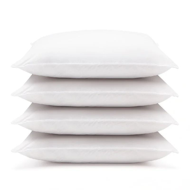 Hotel 230 Thread Count Cambric Cotton Jumbo Pillows (Set of 4) - White