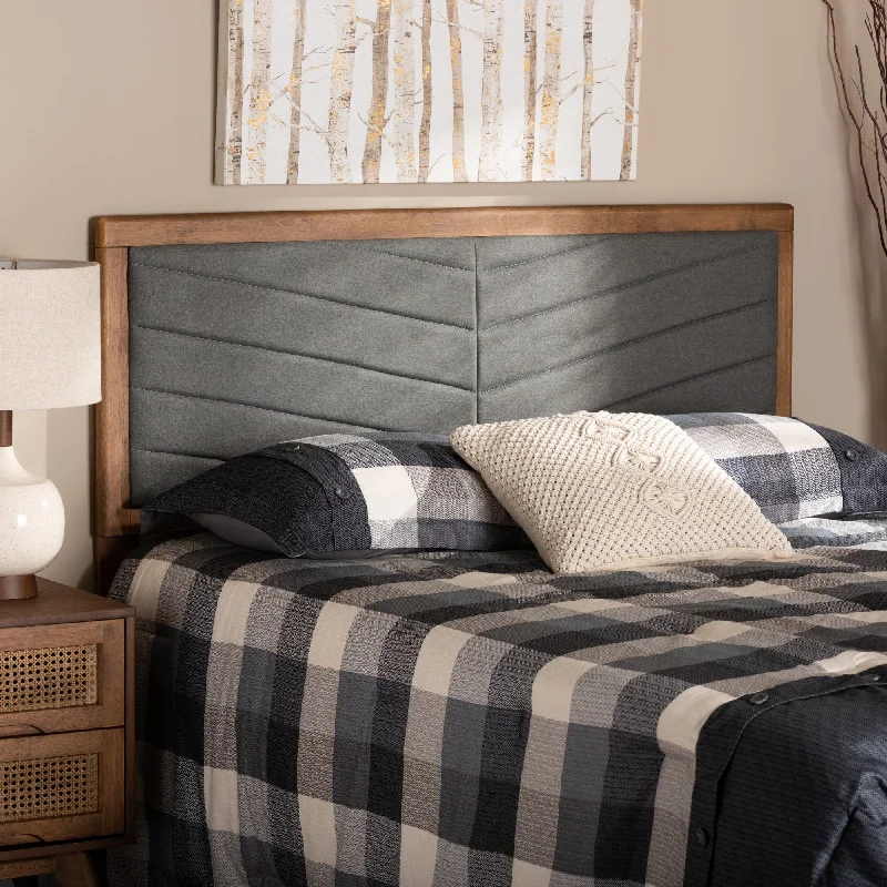 Iden Modern and Contemporary Wood Headboard-Dark Grey