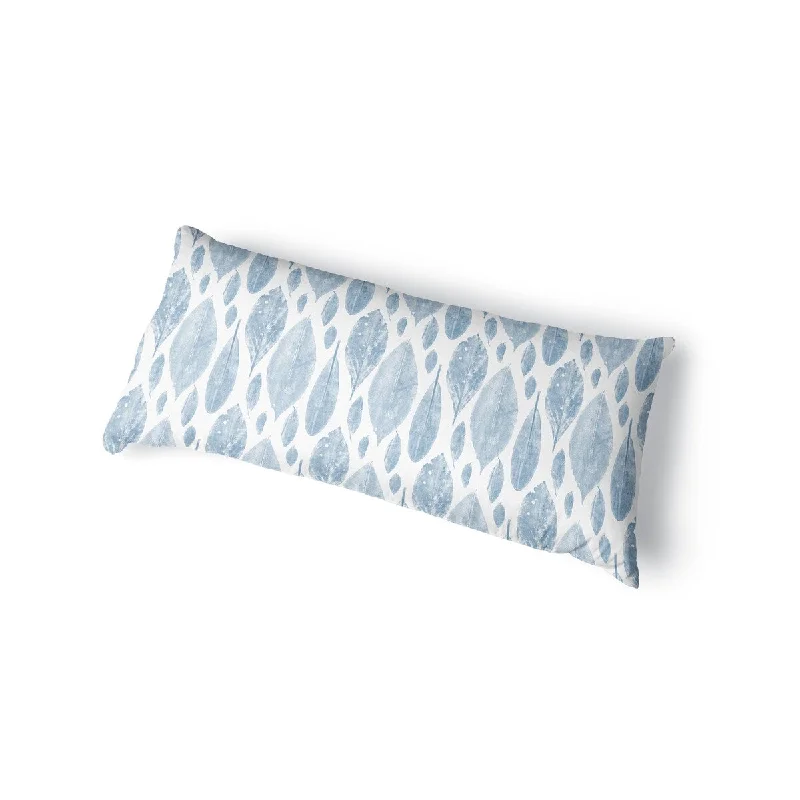 LEAF LITTER LIGHT BLUE Body Pillow By Becky Bailey - Light Blue