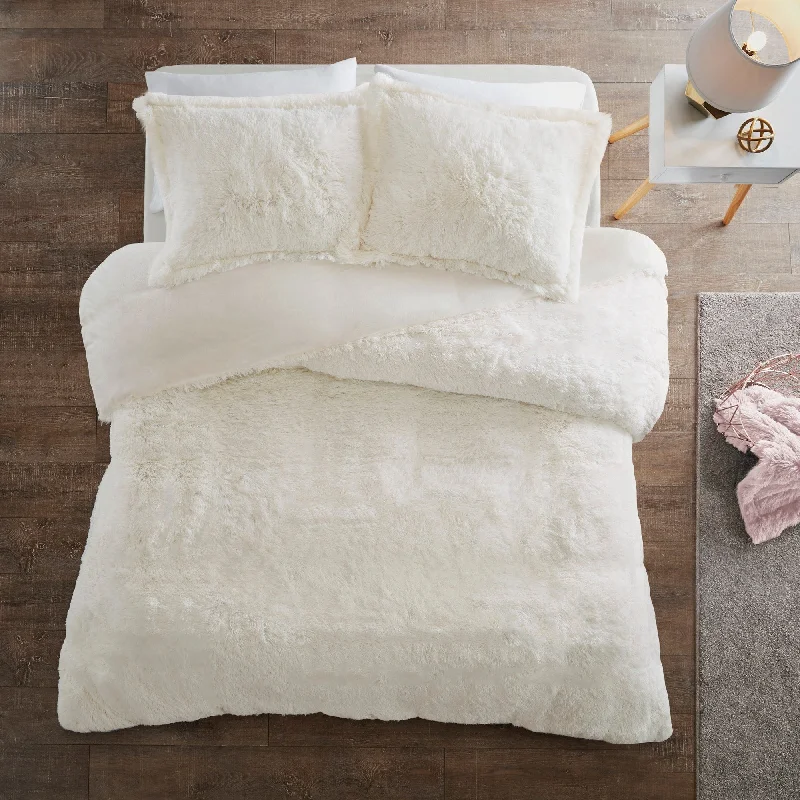 Leena Shaggy Fur Duvet Cover Set by Intelligent Designs