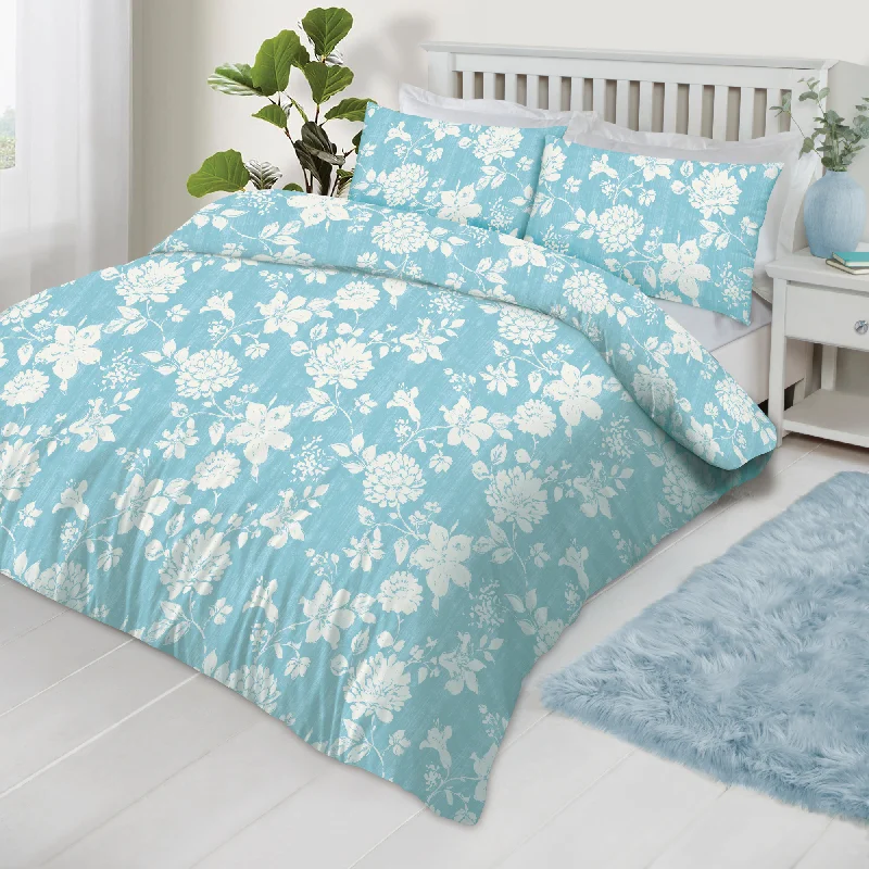 Lewis's Dahlia Duvet Set - Blue