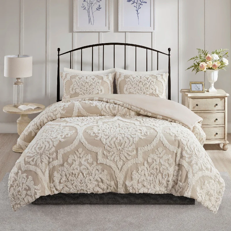 Madison Park Aeriela Tufted Cotton Chenille Damask Comforter Set