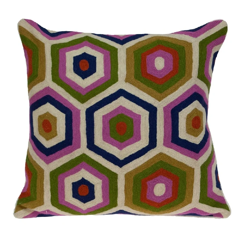 Parkland Collection Acia Contemporary Multicolored Pillow Cover With Poly Insert