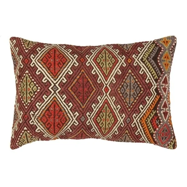 Pasargad Vintage Turkish Kilim Lumber Pillow (16" X 24") - Multi