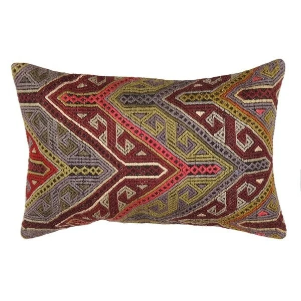 Pasargad Vintage Turkish Kilim Lumber Pillow (16" X 24") - Multi