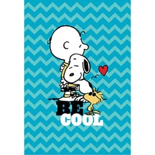 Peanuts Just Be Blanket and Snoopy Pillow Set - Black/Blue/Yellow