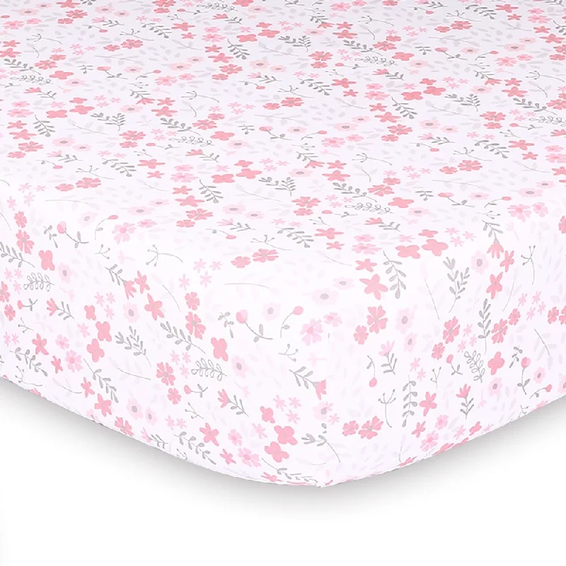 PS by The Peanutshell 2 Pk Fitted Sheets, Pink Floral