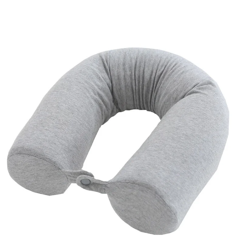 Shatex Travel Pillow, Memory Foam Round-neck Pillow Head Support Soft Pillow for Sleeping Rest, Airplane Car & Home Use Gray