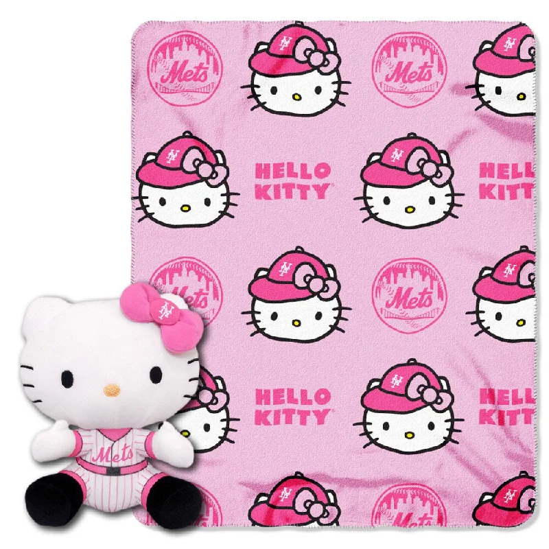 The Northwest Company Mets Hello Kitty Multicolor Polyester Pillow and Throw Set - Multi