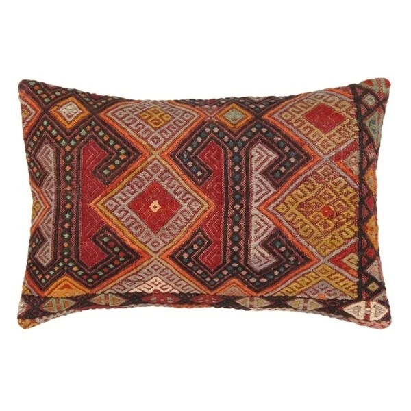 Vintage Turkish Kilim Lumber Pillow (16" X 24") - Multi