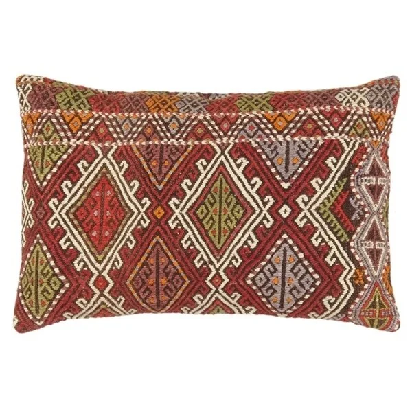 Vintage Turkish Kilim Lumber Pillow (16" X 24") - Multi