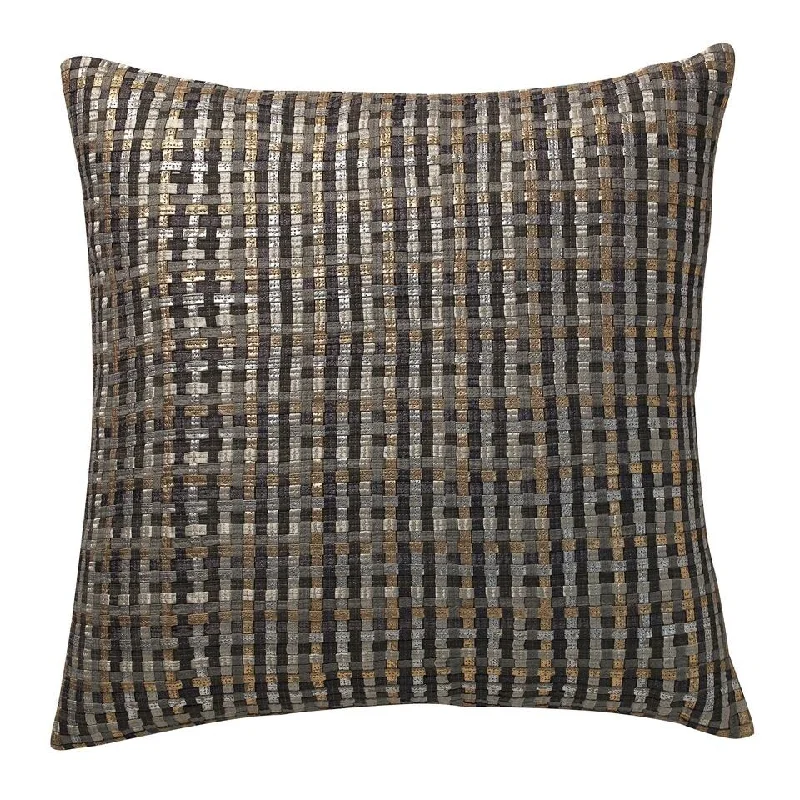 Warren Basket Weave Deco Pillow Silver