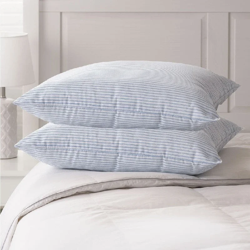 Weatherproof Stripe Bounce Back Pillow Set of 2 - Blue/White